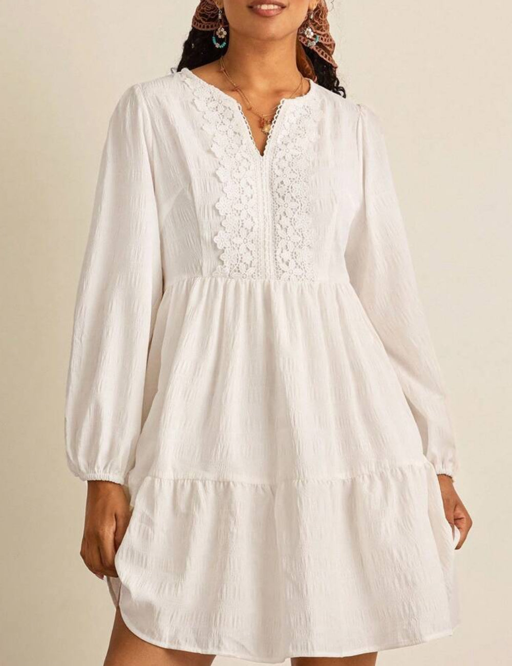 Shein Curve+ miniruha, fehér