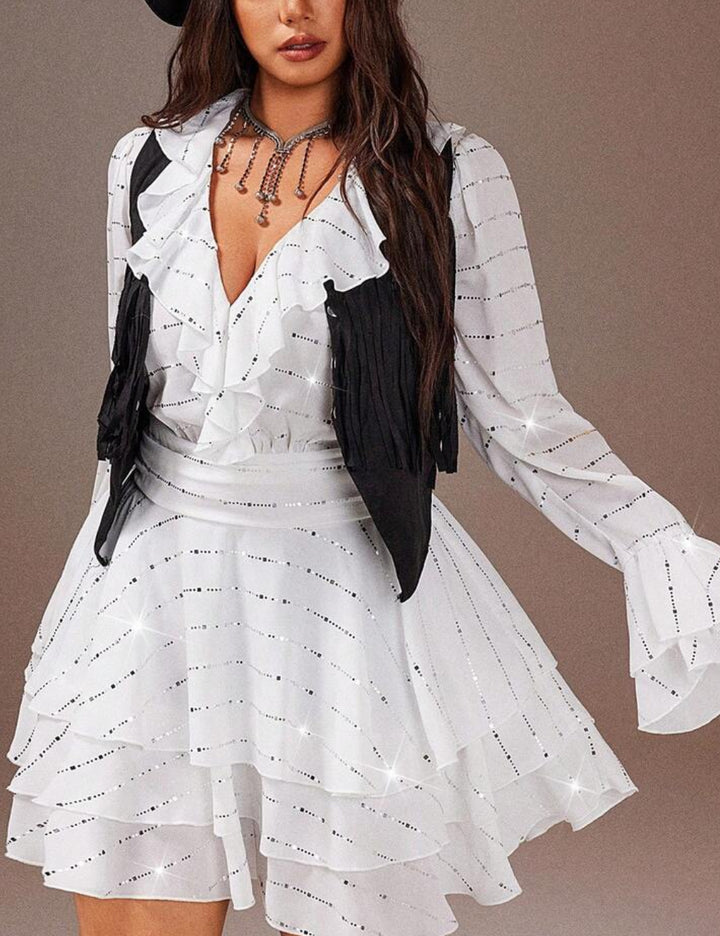 Shein Curve+ miniruha, fehér