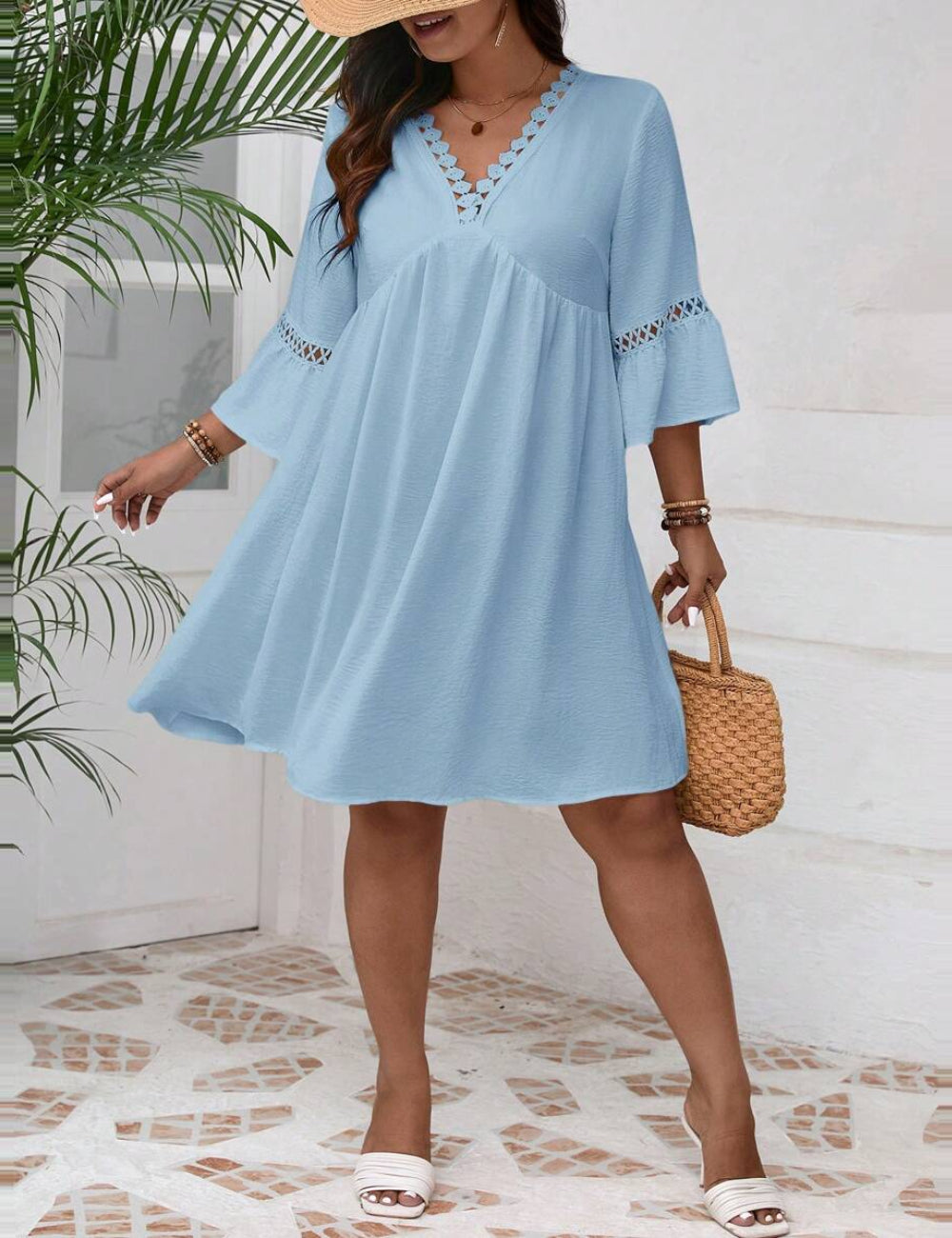 Shein Curve+ miniruha, kék