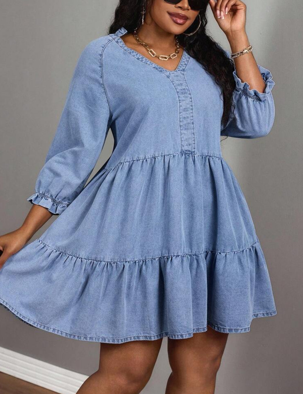 Shein Curve+ miniruha, kék