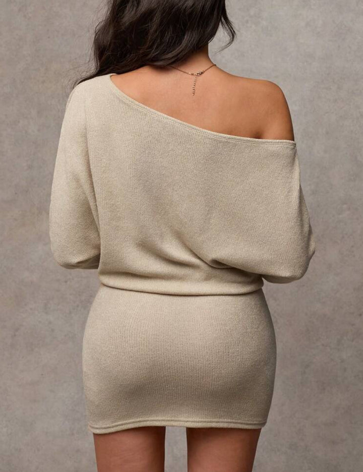 Shein mini ruha, bézs