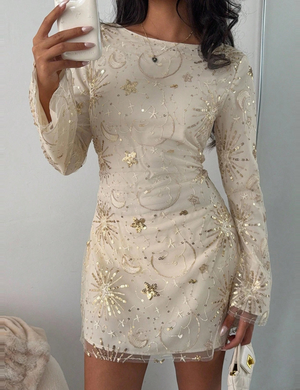 Shein bézs miniruha