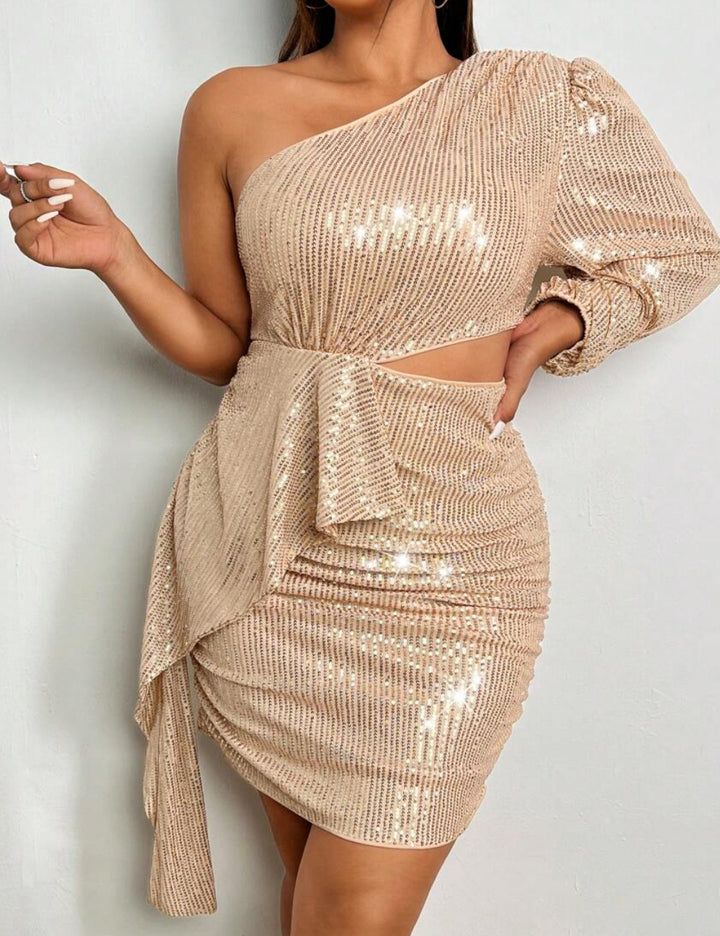 Rochie mini Shein Curve+, bej