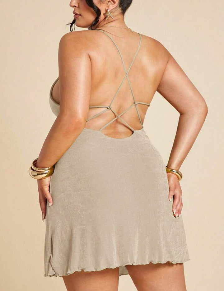 Shein Curve+ miniruha, bézs