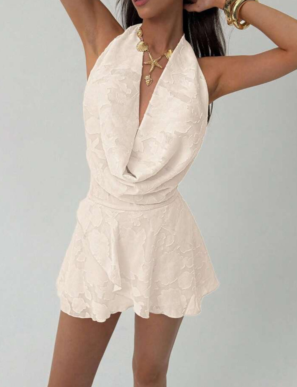 Rochie mini Shein, crem