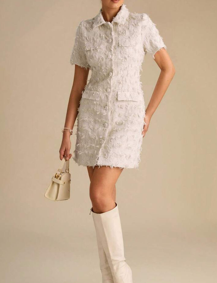 Shein mini ruha, krém
