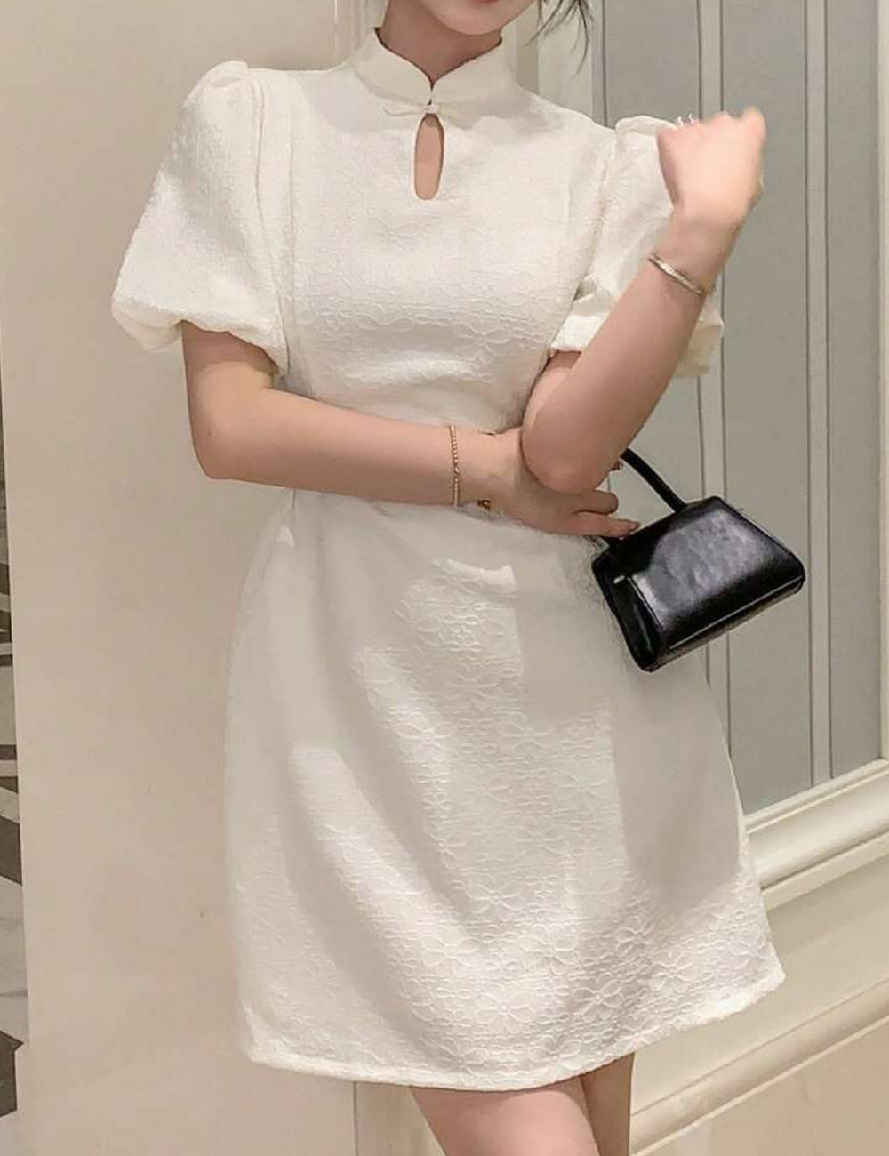 Rochie mini Shein DAZY, crem