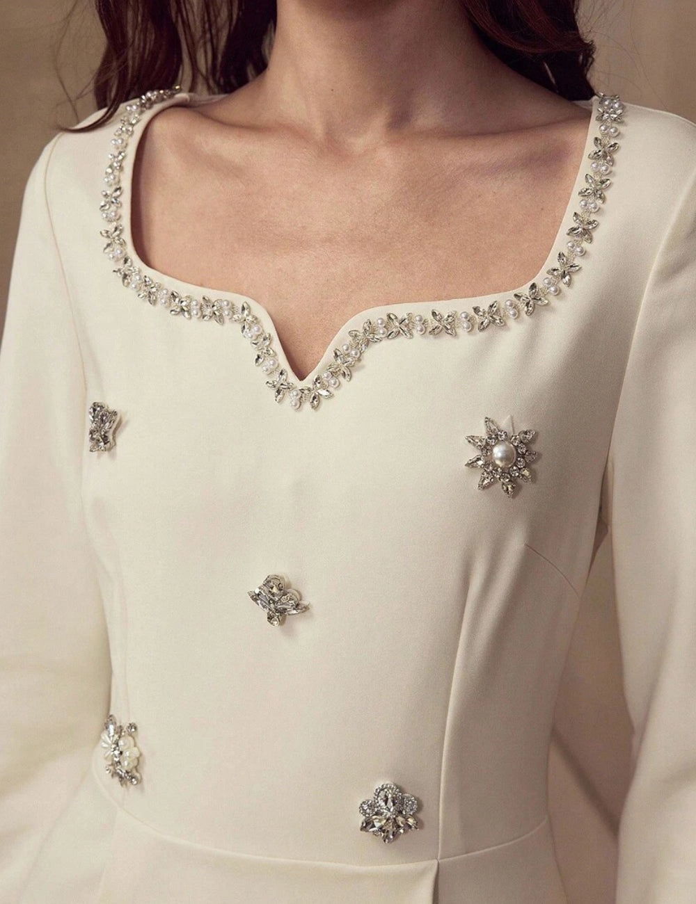 Rochie mini Shein MOTF, crem