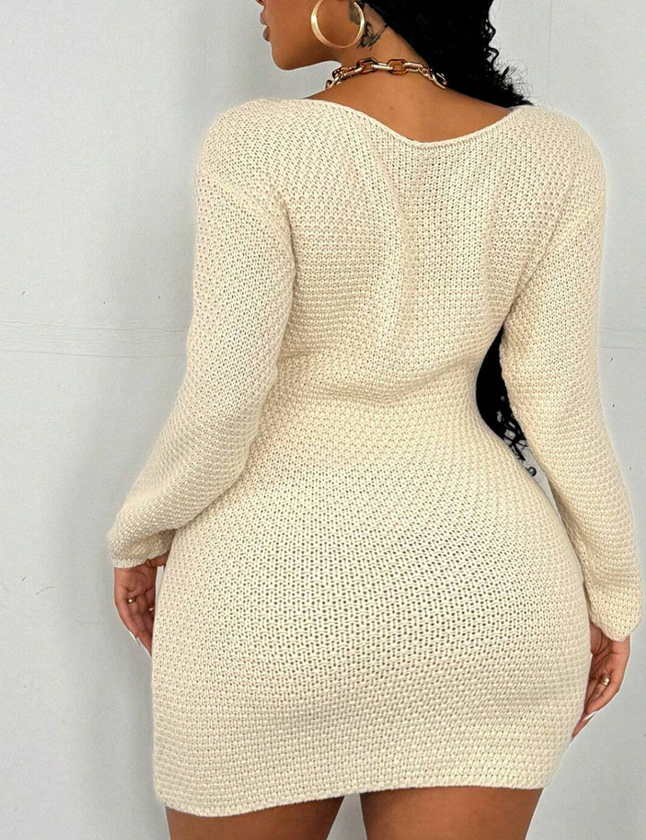 Rochie mini Shein Curve+, bej