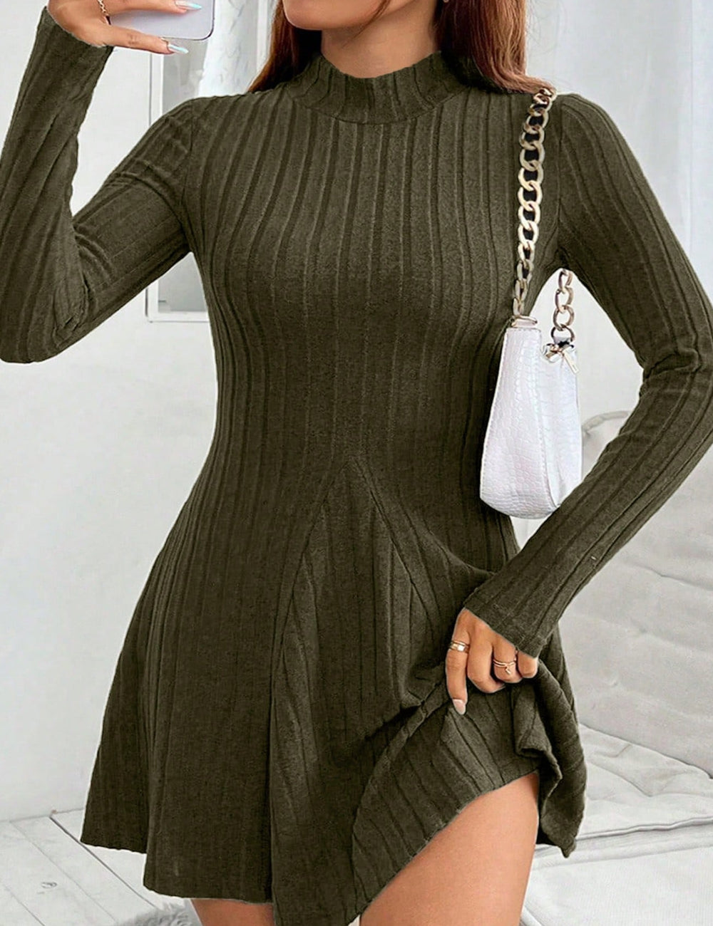 Rochie mini Shein, kaki