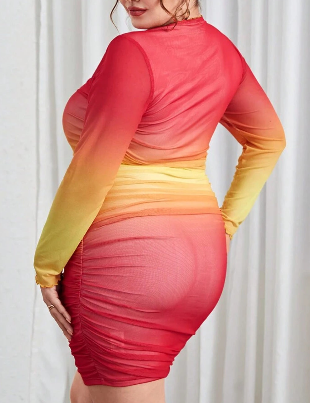 Shein Curve+ mini dress, multi-colour