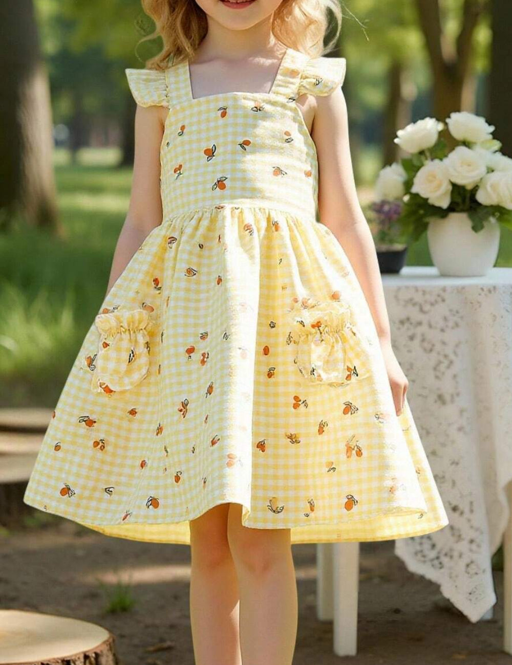 Shein mini ruha, sárga