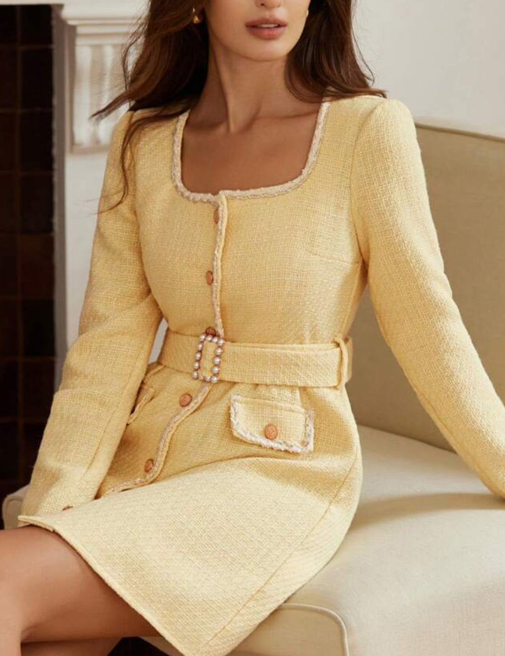 Rochie mini Shein, galben