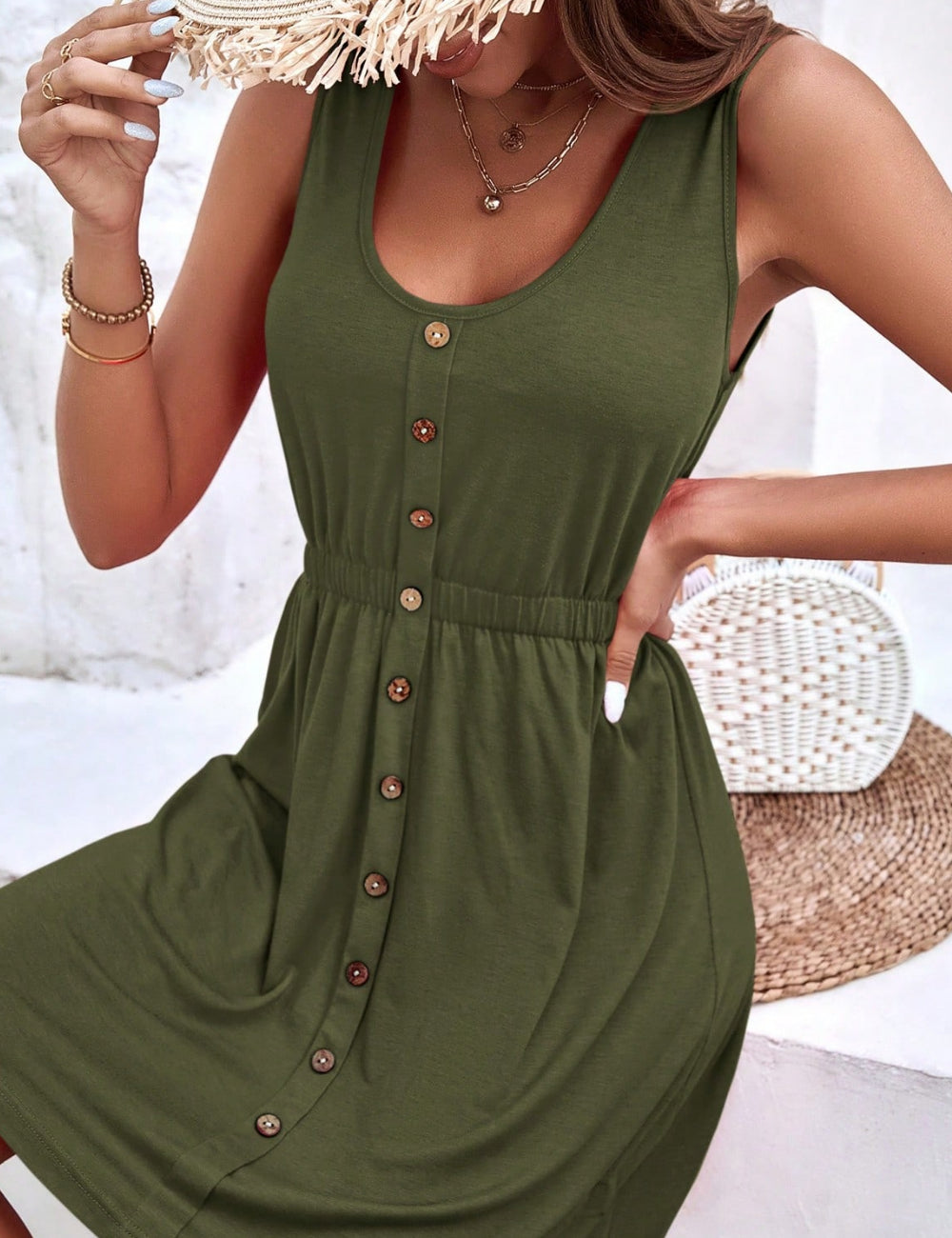 Rochie mini Shein, kaki