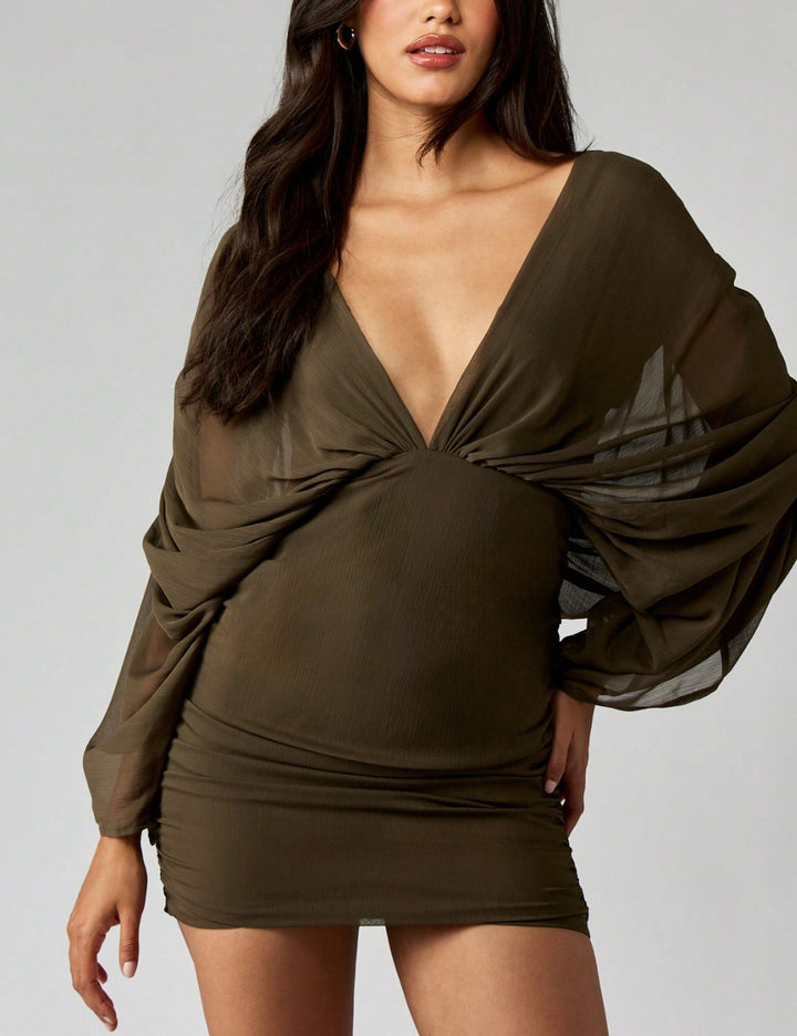 Rochie mini Shein Missguided, kaki