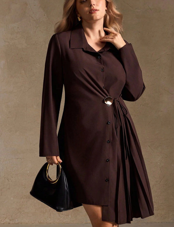 Shein Curve+ miniruha, barna