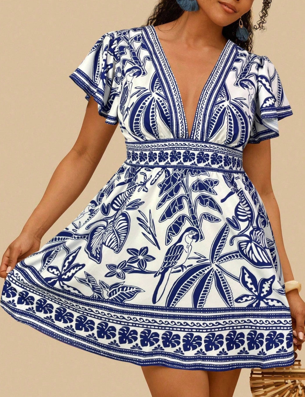 Rochie mini Shein Curve+, mix culori