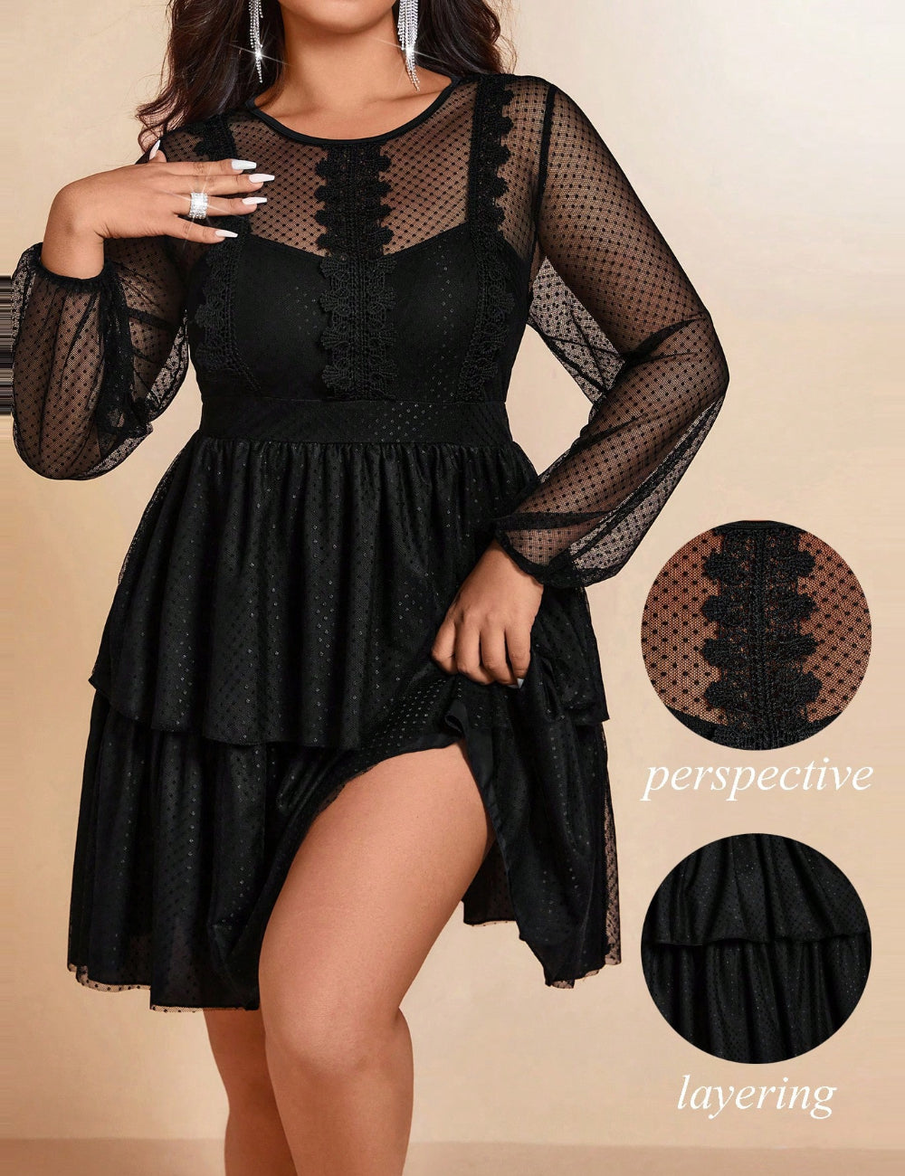 Rochie mini Shein Curve+, negru