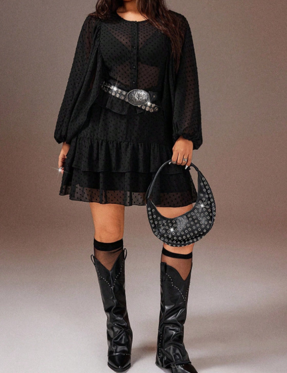 Rochie mini Shein Curve+, negru