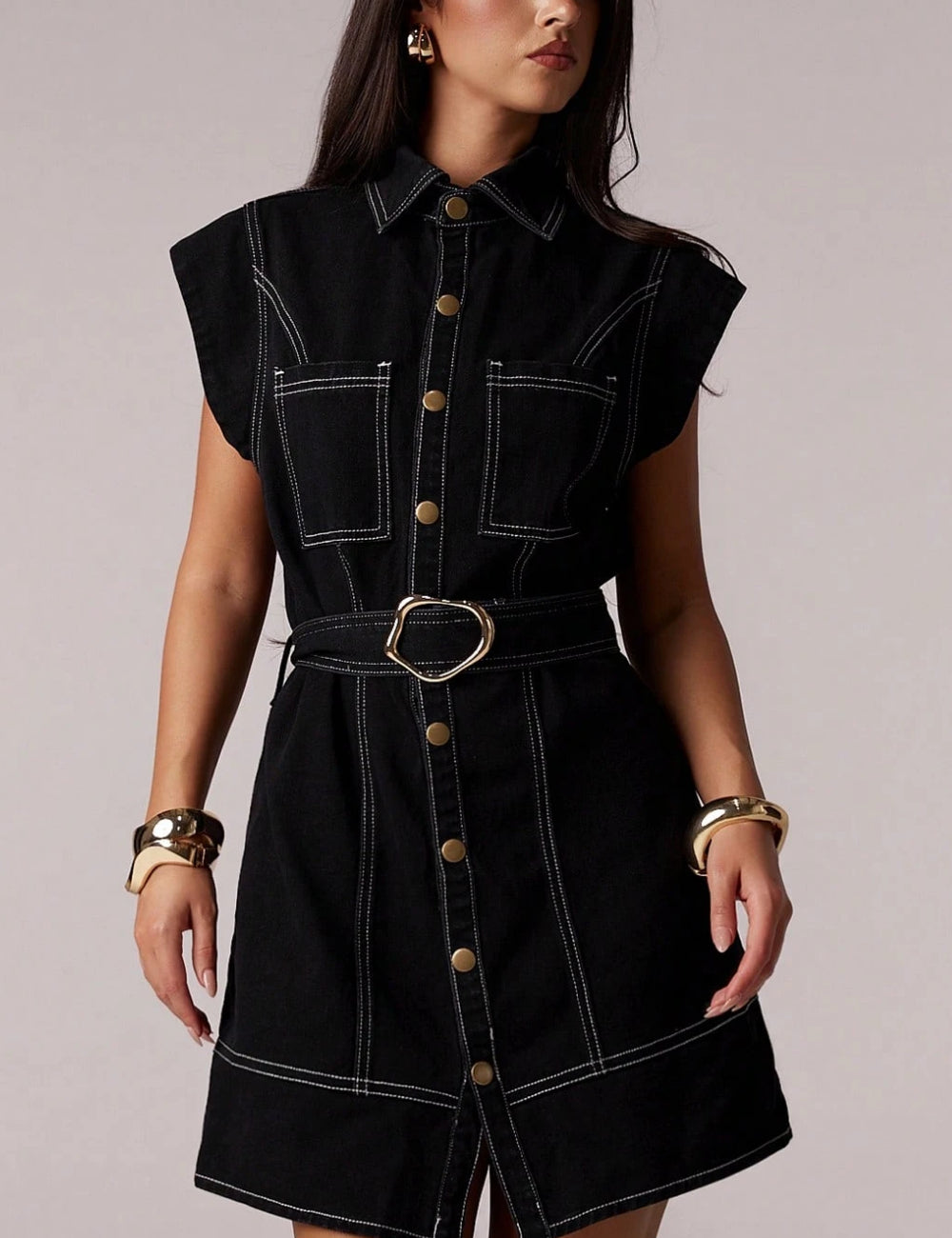 Shein mini ruha, fekete