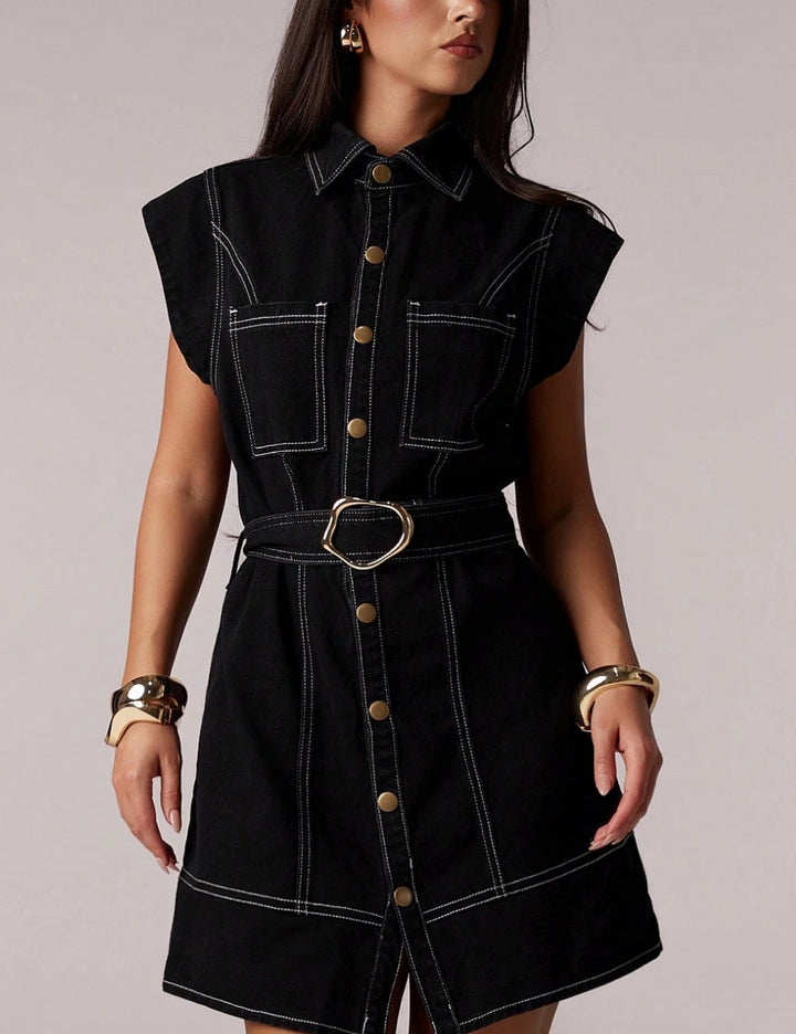 Shein mini ruha, fekete