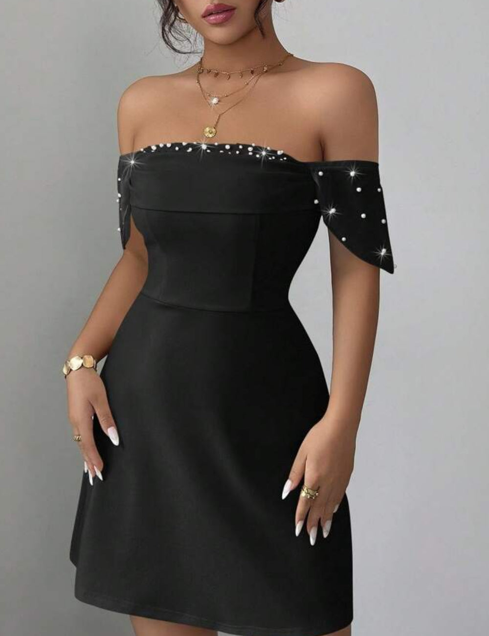 Shein mini ruha, fekete