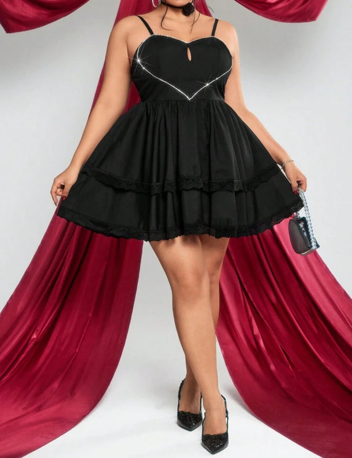 Shein Curve+ miniruha, fekete