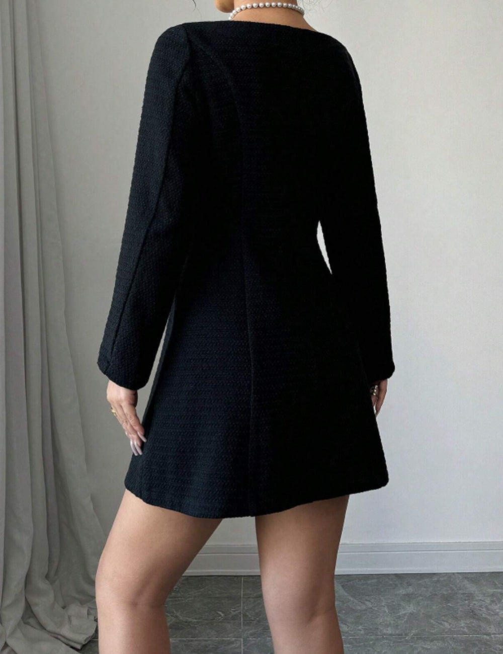 Shein mini ruha, fekete