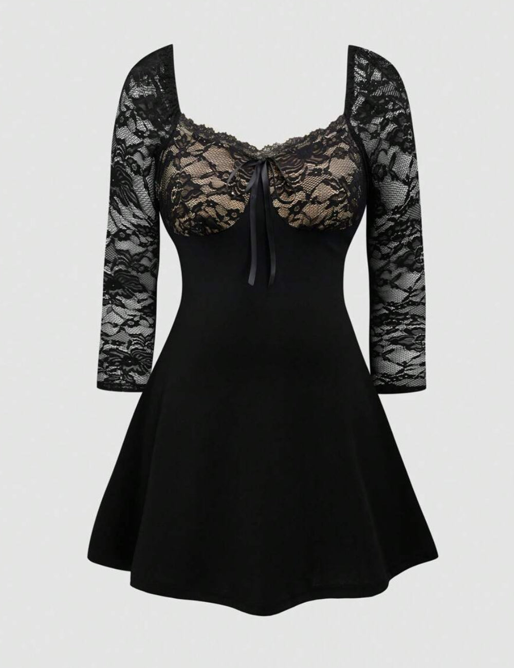 Shein Curve+ miniruha, fekete