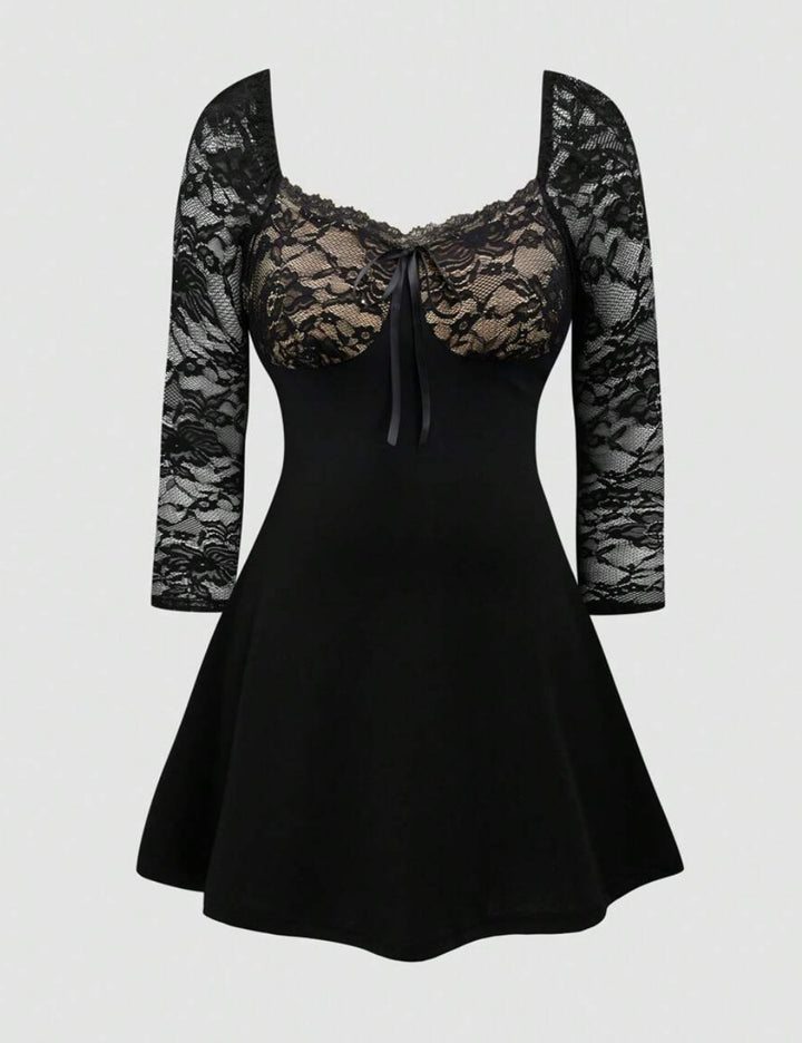 Shein Curve+ miniruha, fekete