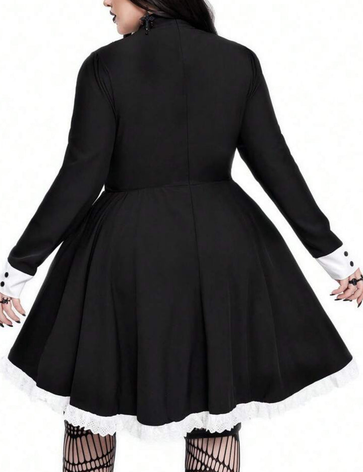 Shein Curve+ mini ruha, fekete