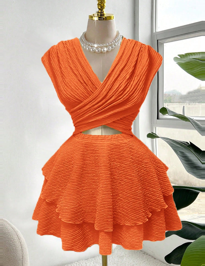 Shein Curve+ miniruha, narancssárga
