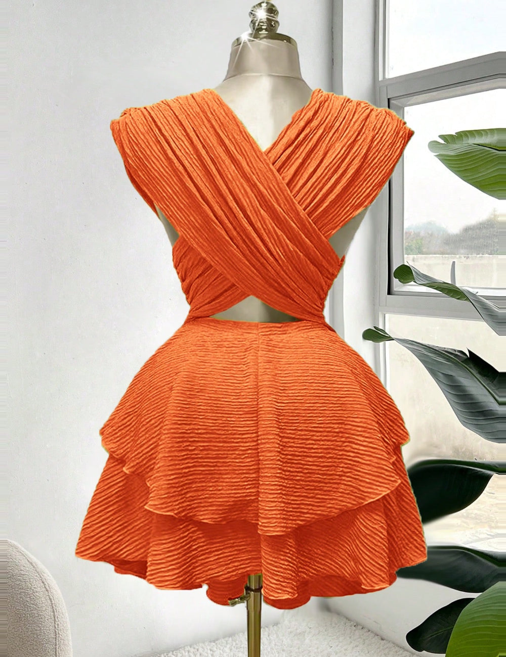 Shein Curve+ miniruha, narancssárga