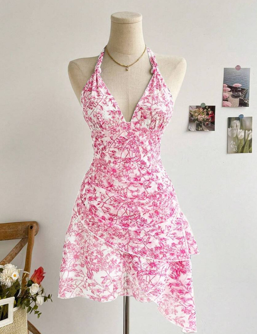 Shein mini ruha, rózsaszín
