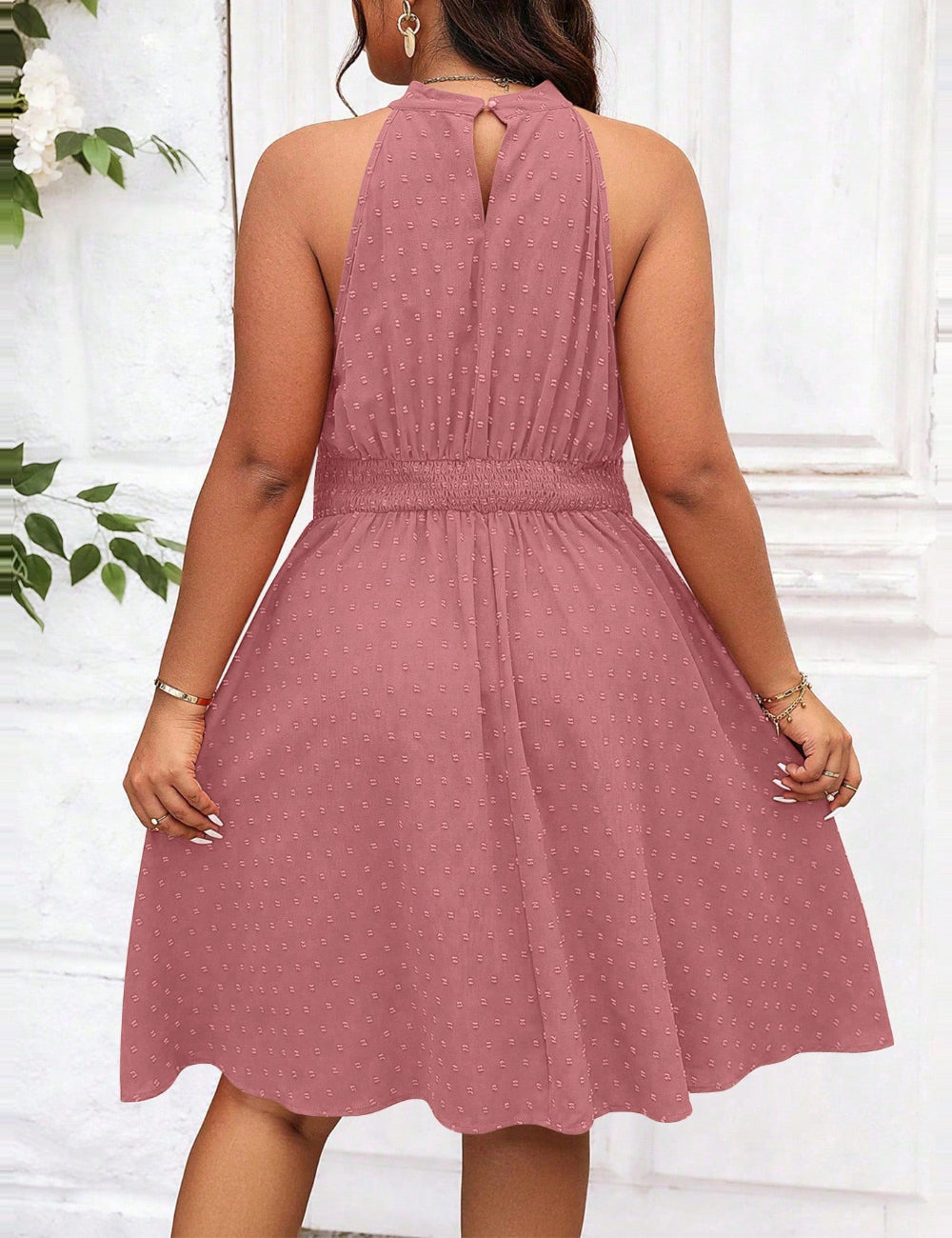 Shein Curve+ miniruha, rózsaszín