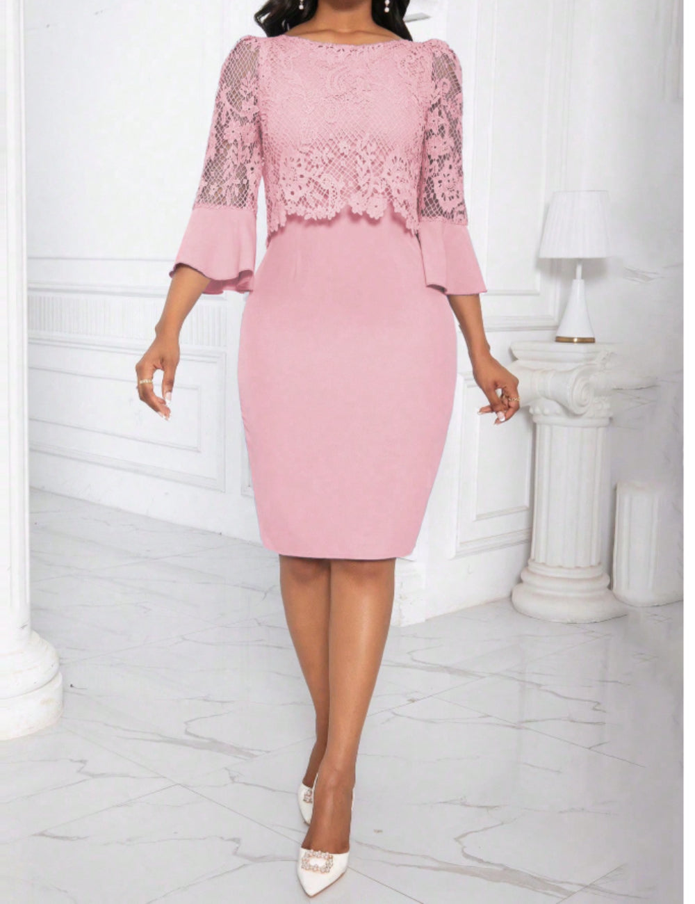 Shein mini ruha, rózsaszín