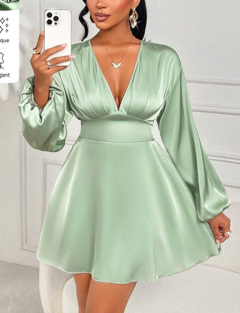 Rochie mini Shein, verde