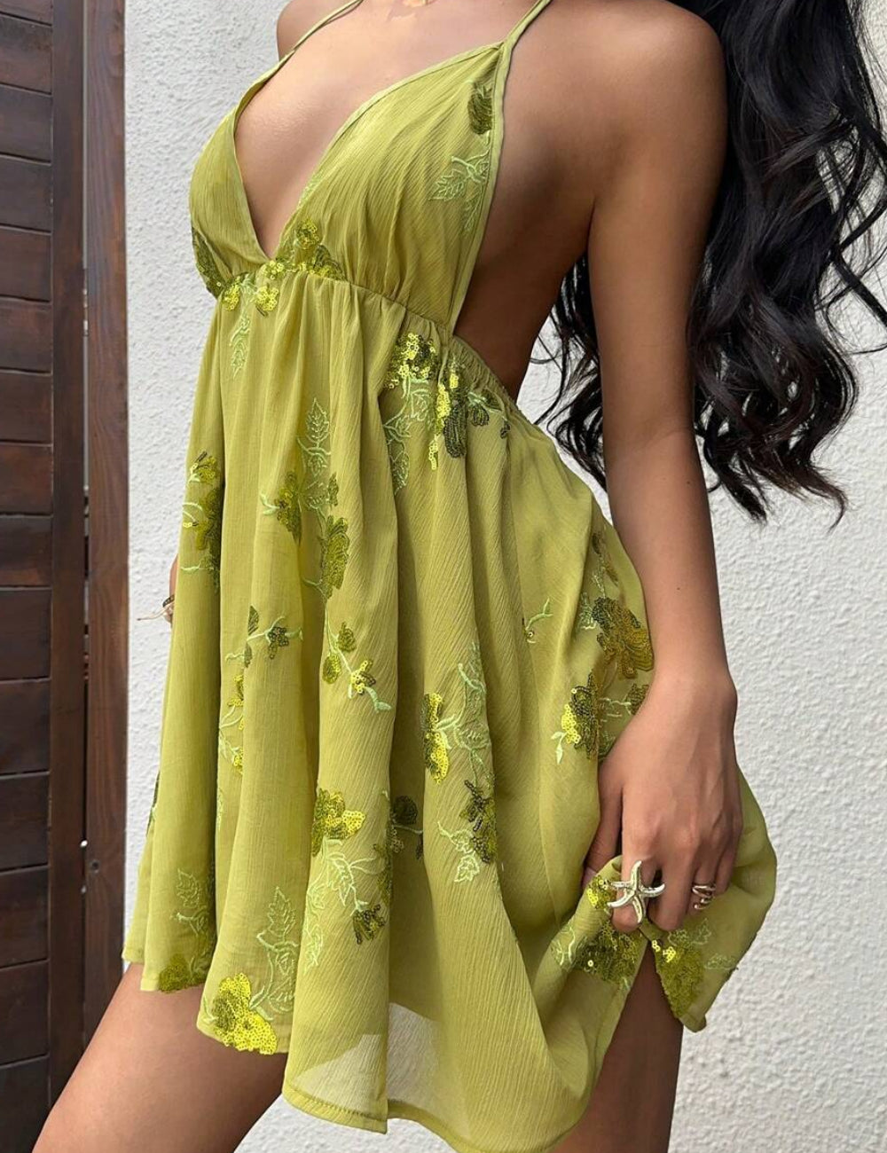 Shein miniruha, zöld