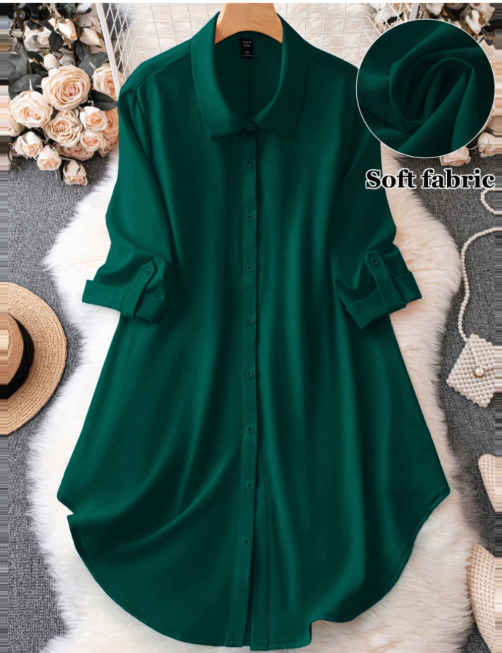 Shein Curve+ miniruha, zöld