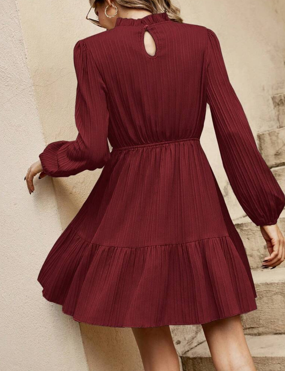 Shein mini ruha, bordó