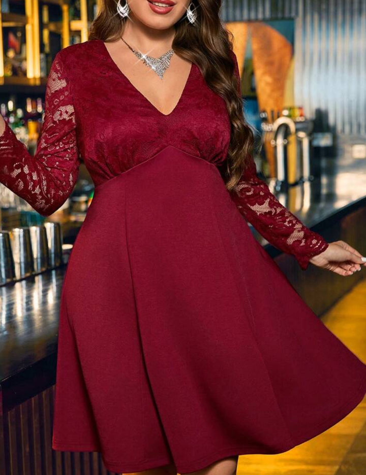 Shein Curve+ miniruha, bordó