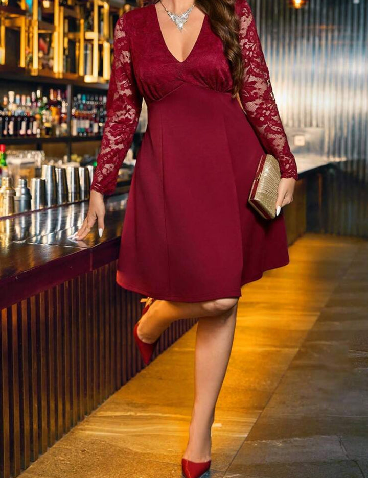 Shein Curve+ miniruha, bordó
