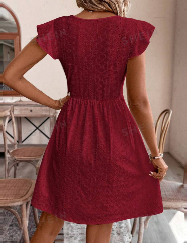 Shein mini ruha, bordó
