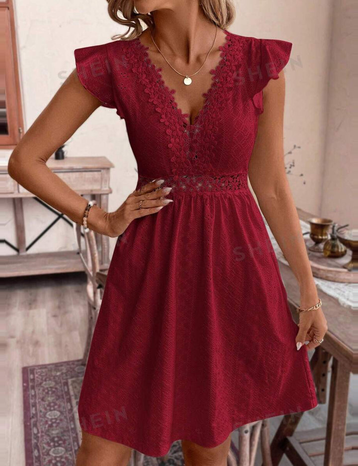 Shein mini ruha, bordó