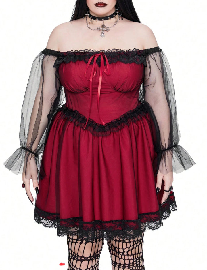 Rochie mini Shein Curve+, vișiniu
