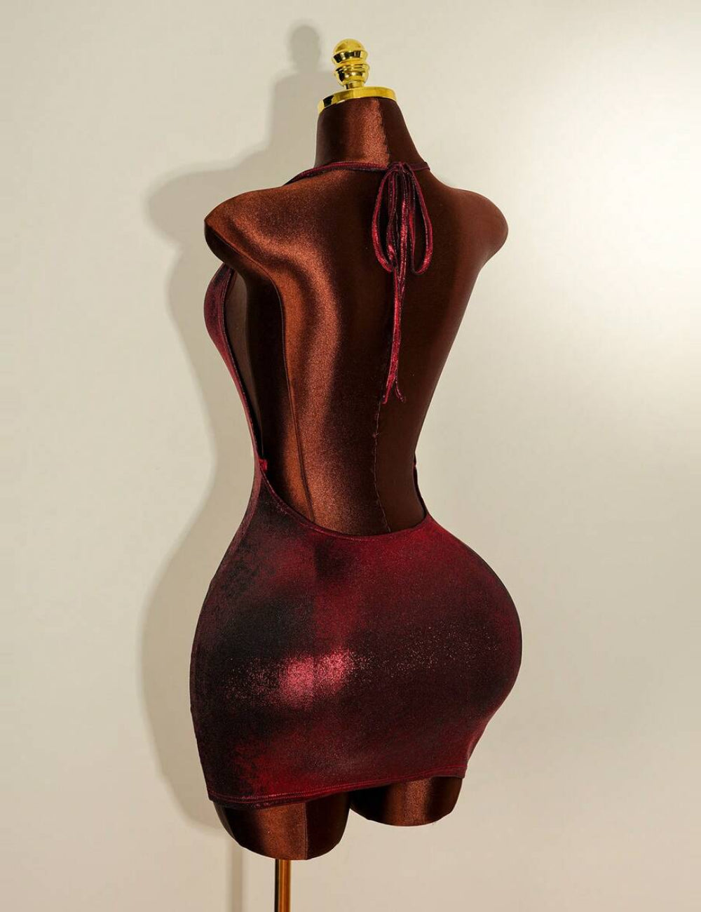 Shein mini ruha, bordó