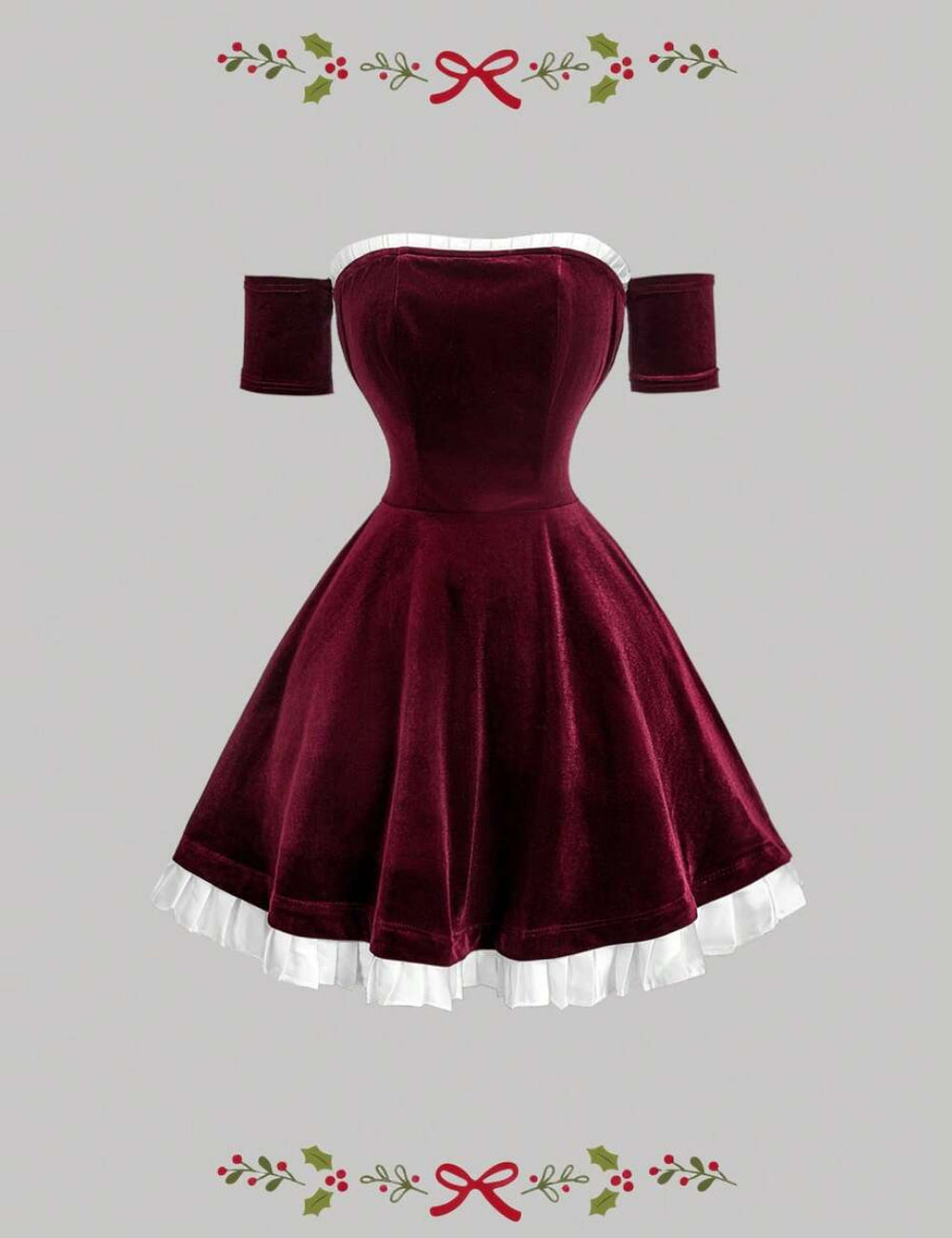 Shein mini ruha, bordó