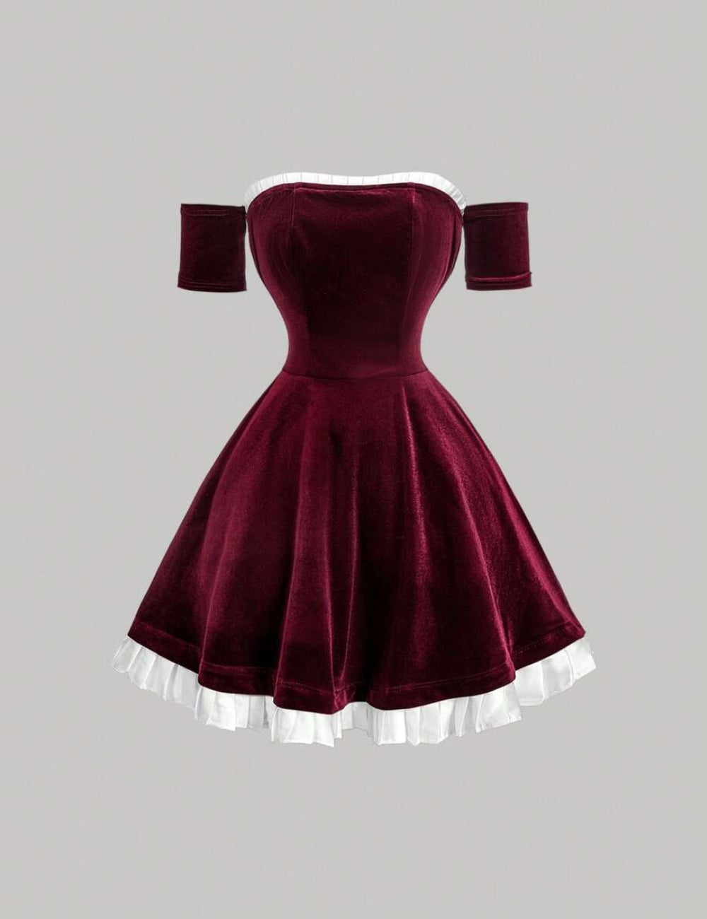 Shein mini ruha, bordó