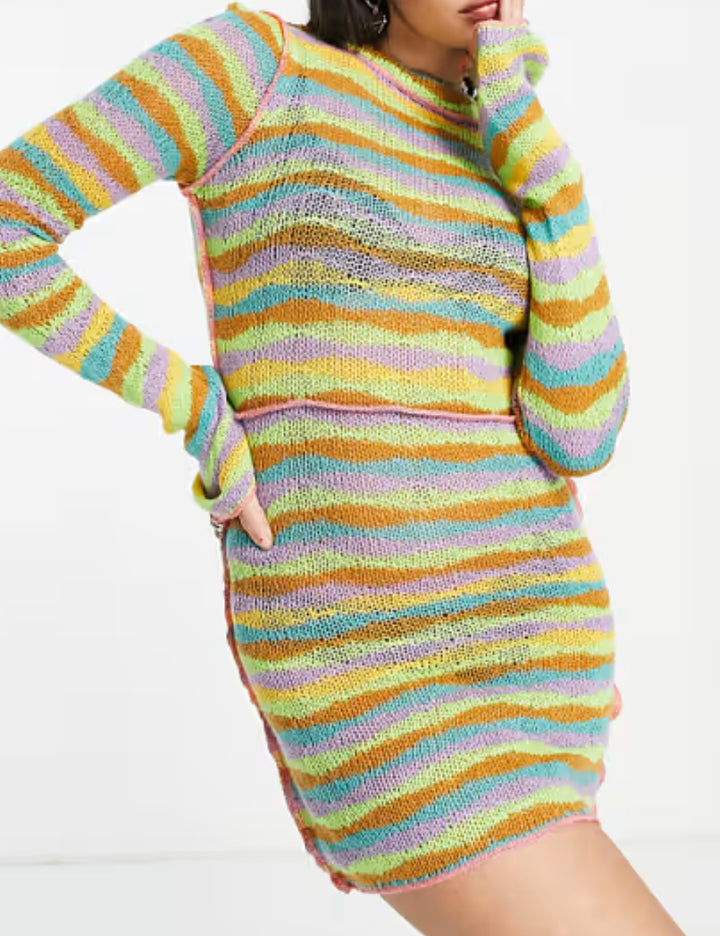 Rochie mini The ragged priest, mix culori