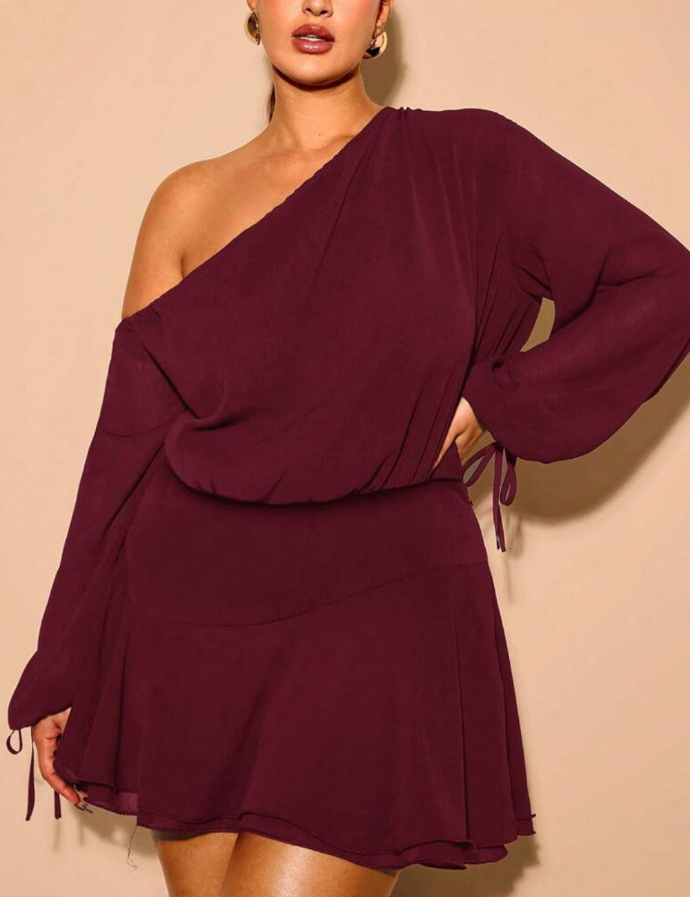 Rochie tip Body Shein Curve+, vișiniu